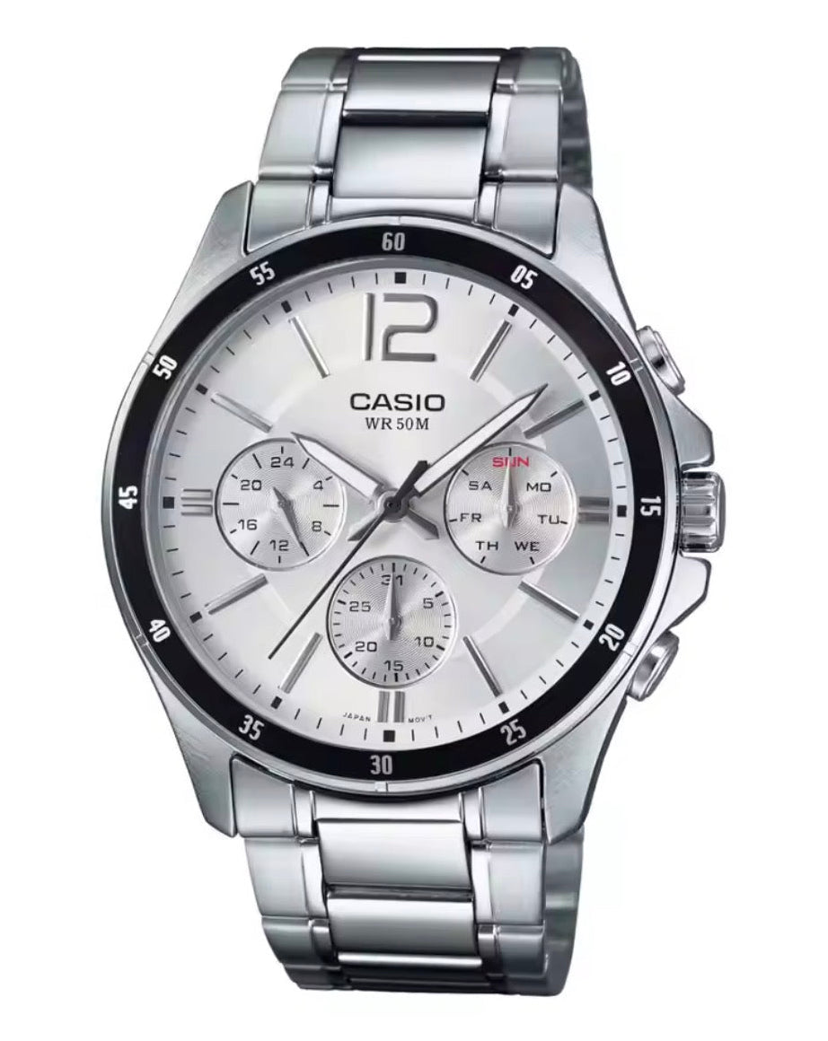 Casio Reloj Hombre Analogico Cuarzo con Correa de Acero inoxidable MTP-1374D-7AVDF