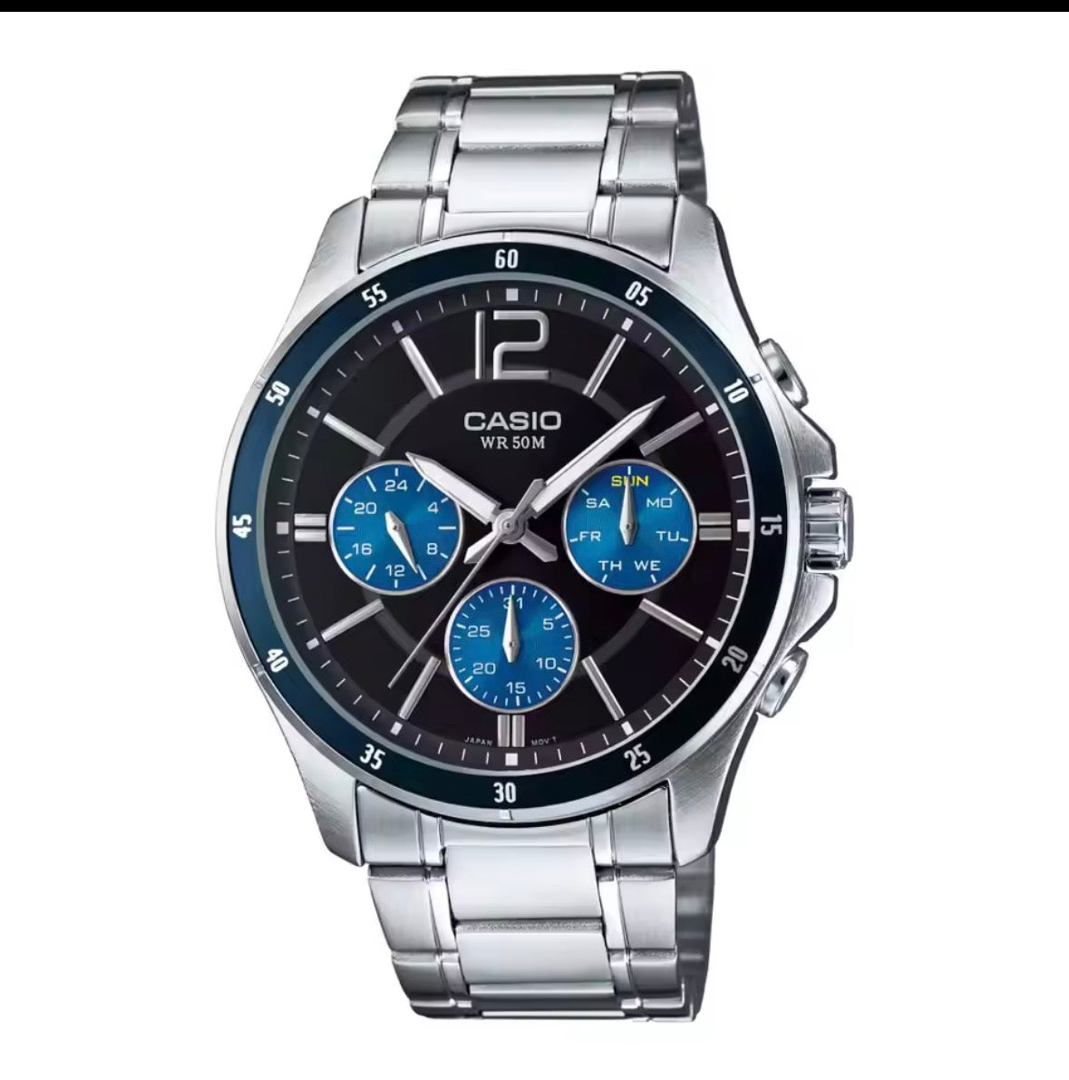 Casio Reloj Hombre Analogico Cuarzo con Correa de Acero inoxidable MTP-1374D-2AVDF