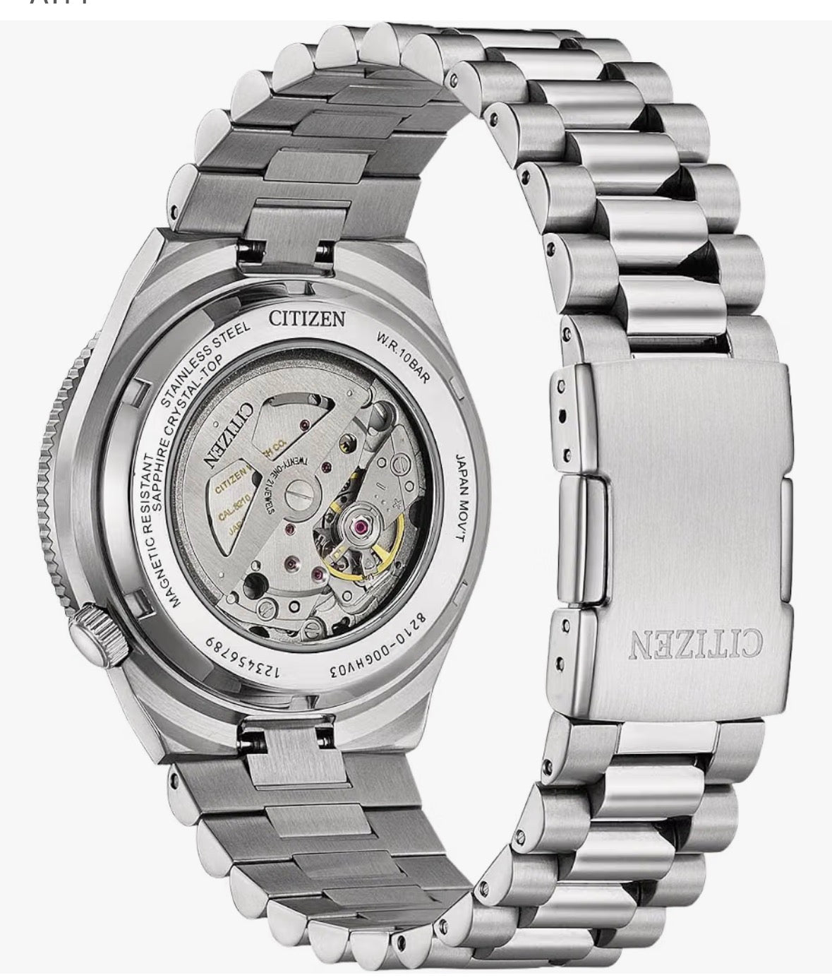 Citizen Tsuyosa Shore - Reloj automático para Hombre con Correa de Acero Inoxidable y Cristal de Zafiro, 10 ATM